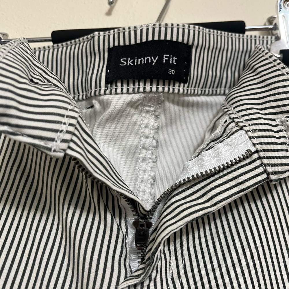 Striped Black and White Pants - Picture 3 of 3